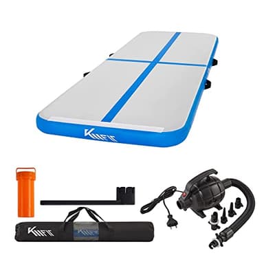 KM KM Fit Matelas de gymnastique gonflable Airtrack 5M, tapis de tumbling, tapis de fitness avec sac de transport, pompe à air électrique et kit de réparation, tapis de yoga, tapis d'entraînement
