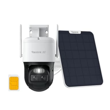 Reolink 4K PTZ 4G Solaire Camera avec Carte SIM, Suivi Auto & Zoom 6X, Deux Objectif, Projecteurs, Camera Surveillance Exterieure sans Fil, Audio Bidirectionnel, TrackMix LTE+Panneau Solaire