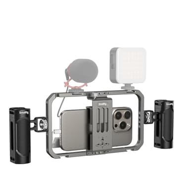 SMALLRIG Kits de Montage Vidéo pour Téléphone Portable Tout-en-Un pour Créateurs de Vidéos Stabilisateur Portable en Aluminium pour iPhone 17/16/15/14/13 Pro/Max et Autres Téléphones Android - 4121