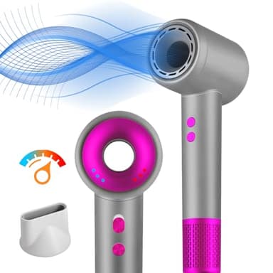 HyAdierTech Professionnel Seche Cheveux Ionique, Séchage Rapide, Technologie Puissante des Ions Négatifs, 3 Températures/ 3 Vitesses, Seche Cheveux Voyage pour la Famille et les Salons (gris + violet)