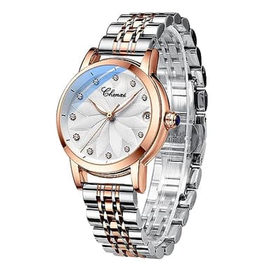 FORSINING Montre mécanique automatique pour femme, bracelet en acier inoxydable doré rose, cadran squelette de luxe, élégante montre-bracelet pour femme, 88304