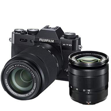 Fujifilm X-T10 Appareil Photo Hybride Ecran LCD 3" (7,62 cm) 16,3 Mpix Kit Boîtier Noir + Objectifs XC 16-50 mm + XC 50-230 mm