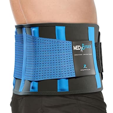 MEDiBrace Ceinture Lombaire de Soutien Orthèse Dorsale Légère et Respirante pour le Soutien mal du dos et le Soulagement de la Douleur du sciatiques pour Homme et Femme