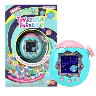 Bandai – Tamagotchi Paradise Jade Forest – Animal Virtuel à élever – Tamagotchi avec molette de Zoom – Jouet Interactif en français – Modèle Forêt Vert et Rose – Jouet Enfant 6 Ans et + – 43424