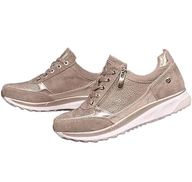 SSLLH Baskets Fermeture éclair, Baskets Décontractées avec Soutien De La Voûte Plantaire pour Femme, Chaussures De Tennis Confortables à Enfiler