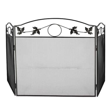 Grille de protection cheminée - Pare feu cheminée - Pliable 3 panneaux - Longueur 131cm - Hauteur 73cm - Acier - Décoratif