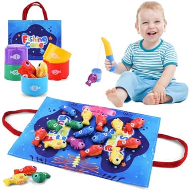 KIMIGO Jouet Bebe 1 an Jeux Educatif de Montessori Pêche, pour Enfant 1 2 3 Ans Fille Garçon Bébé de 6 9 12 18 Mois, Idée Cadeau pour Garçons Filles Fête, Noël