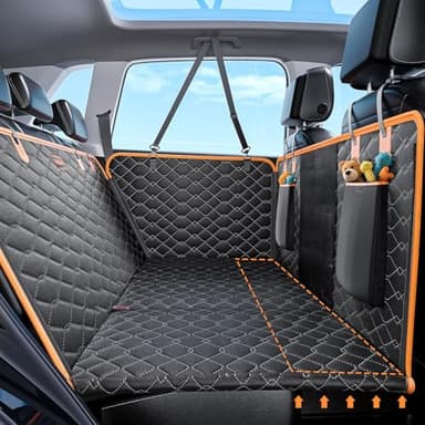 JOEJOY Protection Siège Voiture Chien, Housse Chien Solide, Extension Housse Chien Résistant, Plaque de Base Rigide-Siège Arrière de Hamac pour Chien, Noir