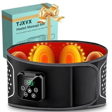 Ceinture Chauffante et Massante Lombaire Sans Fil – Coussin Chauffant avec 3 Modes Airbag et 4 Niveaux de Température pour Soulager les Douleurs Lombaires, Sciatique et Stress Quotidien