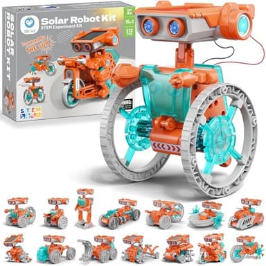 Sillbird 15 en 1 Robot Solaire, Robot Jouet Enfants, Robot Solaire Kit, Solaire Construiction Éducatif, Jeux de Construiction, Jouet pour 6 Ans et Plus, Cadeau Garçon 8 9 10 11 12 Ans, (212Pièces)