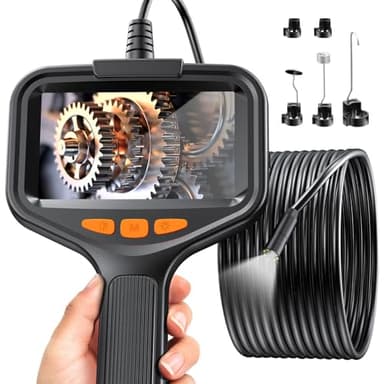 Lovcoyo 4.3" Camera Endoscopique, 1080 HD Camera Inspection Canalisation avec 8 LED Réglables,IP67 Étanche Endoscope Industriel Caméra, Caméra Endoscopique 16.5FT/5M, 2600mAh