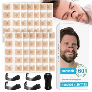 Bande Nasale Magnétique, 120 Pièces Nasal Strips bandelette nasales Anti Ronflement Bandelettes Nasales Anti Ronflement Ailatateur Nasal Sommeil Aide à réduire Les ronflements Ecarteur Nasal(08)