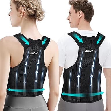 MRLI Posture Correcteur Dos Femme Homme: Ceinture Dorsale Maintien du Dos Droit - Redresse Dos Soutien Lombaire Confortable Respirant et Réglable (M)