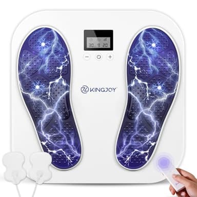 Masseur Pied pour la Circulation Sanguine Jambes, EMS TENS Appareil Massage Pied Rechargeable avec 10 Modes 20 Intensités pour la Neuropathie, la Fasciite Plantaire et le Douleur, Cadeau