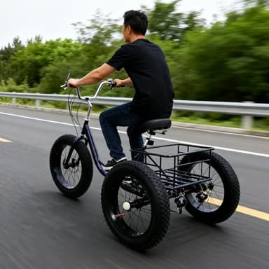 GplHAIN Tricycle à Gros Pneus 20'' X 4'' pour Adultes - 7 Vitesses/Sièges Réglables, Vélo De Neige à 3 Roues, Vélo Cruiser, pour Femmes Et Hommes, Vacances, Camping, Loisirs Blue