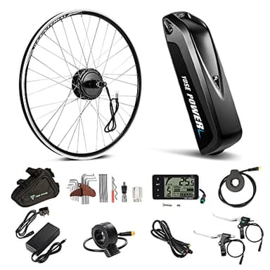 YOSE POWER Kit de Conversion Ebike 26 ", Moteur arrière de vélo électrique 26 Pouces, Ensemble Complet e-Bike 36V350W Uniquement pour Cassette, avec Batterie 36V 13Ah