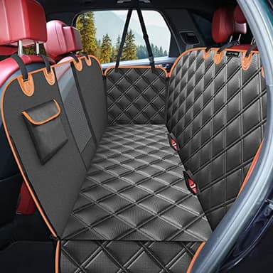 KYG Housse de Siège d'auto pour Chien Banquette Arrière Antidérapant et Imperméable Mise à Niveau Matérielle avec Fenêtre de Visualisation Protection Coffre Universelle Voiture 135X148 cm Noir