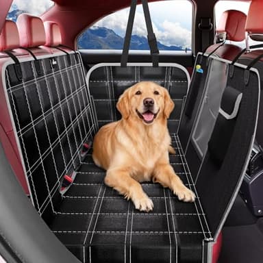 UPAWPIA Protection Voiture Chien Siege Arriere Imperméable Antidérapante Housse Voiture Chien avec Fenêtre en Filet Protege Siege Voiture Chien, Convient à la Plupart des Voitures SUV et Camions