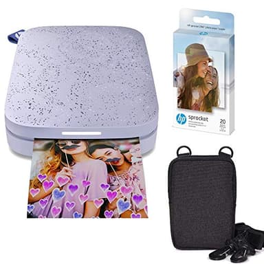 HP Sprocket Imprimante Photo instantanée Portable 2x3 Pouces (Violet) Paquet de Papier Zink
