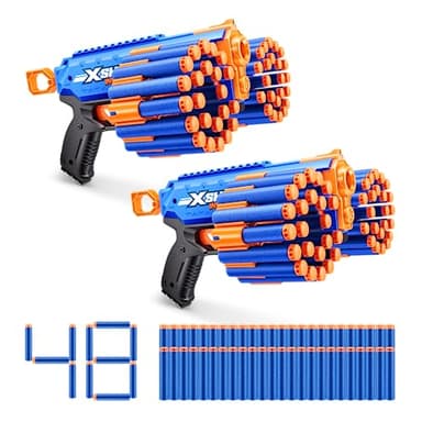 XSHOT Insanity Manic Blaster Dual Pack by ZURU with 48 Darts, Air Pocket Technology Darts and Dart Storage, Outdoor Toy for Boys and Girls, Teens and Adults