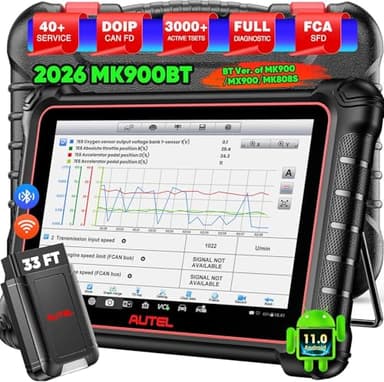 Autel MaxiCOM MK900BT OBD2 Valise Diagnostic Auto, 2026 MK900-BT Mise à Niveau du MK900 MK808S MK808BT MX808S, Bidirectionnel Scanner comme MP900 MX900, 3000+ Tests Actif, 40+ Services, Tous Sys, OS11