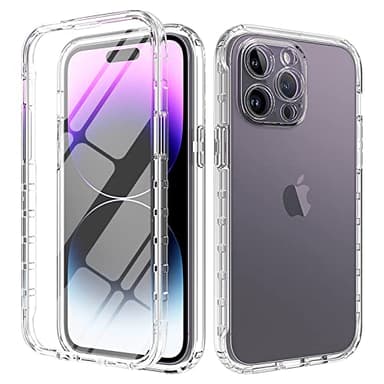 Leedia Coque Compatible avec iPhone 14 Pro Max 360 Degrés Full Body Protection avec Protège d'écran Film Intégrée Housse Antichoc Etui Robuste Case pour iPhone 14 Pro Max 6.7" Transparent