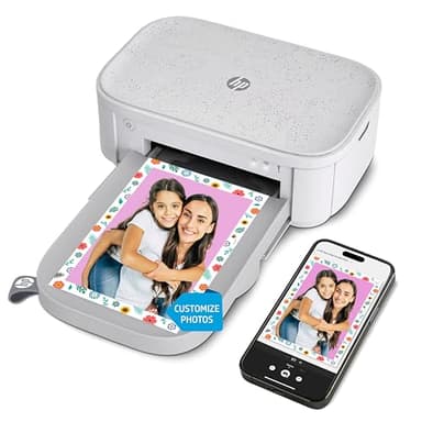 HP Sprocket Studio Plus Imprimante Photo Couleur instantanée sans Fil 4x6 (10,2x15,2 cm) Wi-FI, Sublimation Thermique, 10 Feuilles + Cartouche