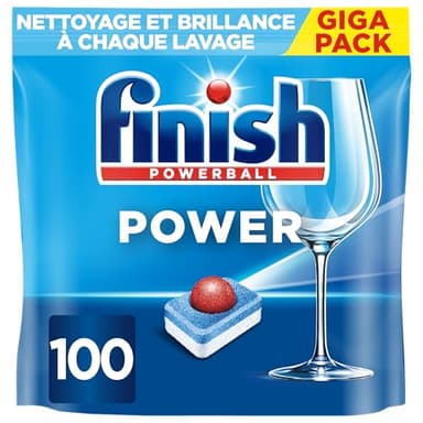 Finish Pastilles Lave-Vaisselle Powerball Comprimé Sans parfum All in One Max - 100 Tablettes Lave-Vaisselle