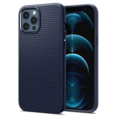 Spigen Liquid Air Coque pour iPhone 12 et iPhone 12 Pro - Bleu Marin